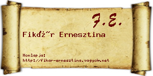 Fikár Ernesztina névjegykártya